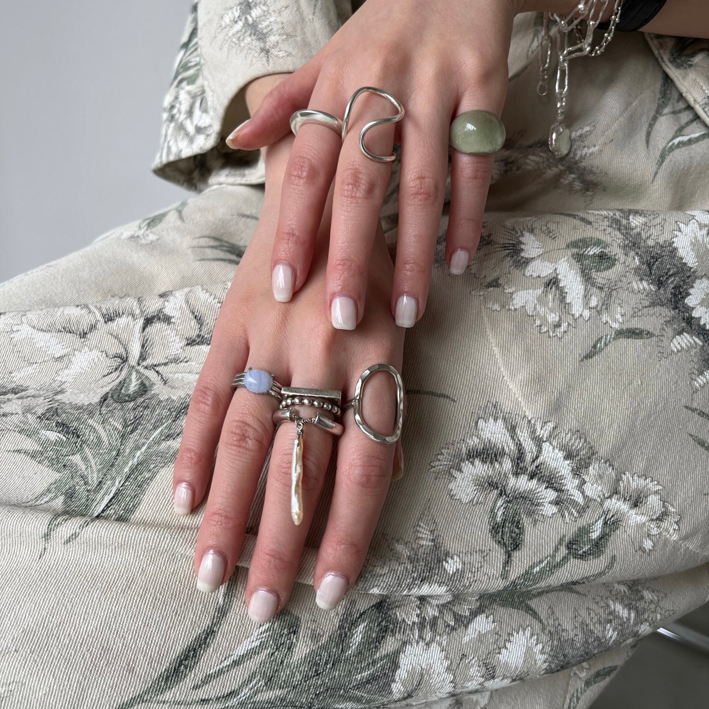 [ blue lace agate ] trois silver
