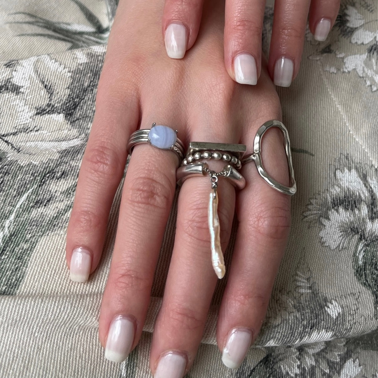 [ blue lace agate ] trois silver