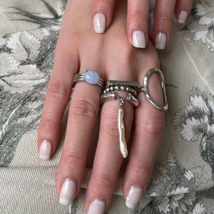 [ blue lace agate ] trois silver