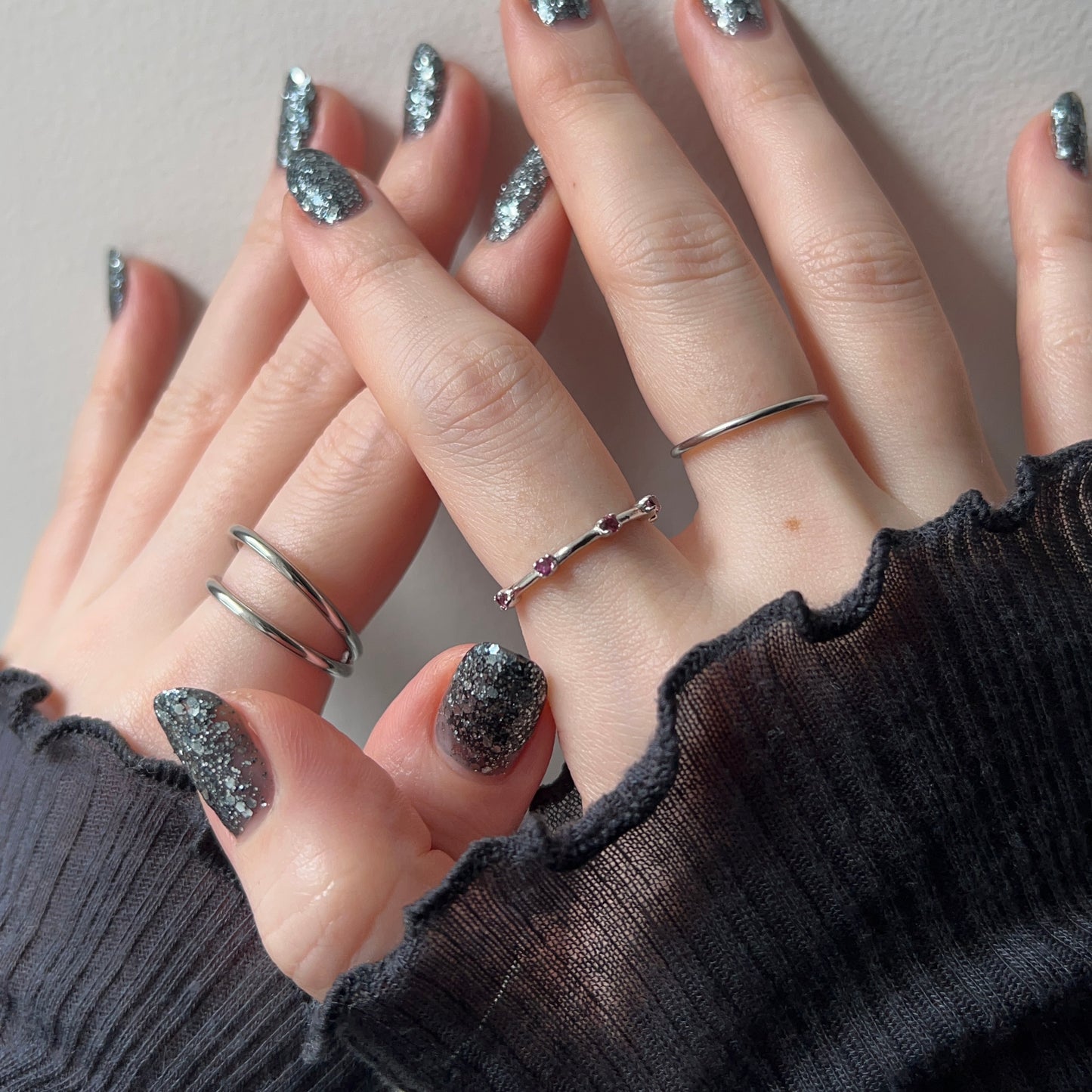 [ rhodolite garnet ] um garland ring silver