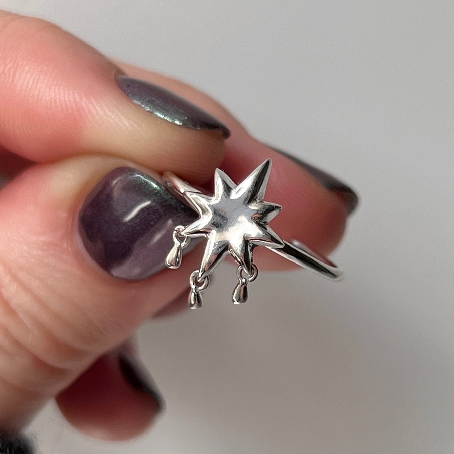 [ star drop ] ring silver