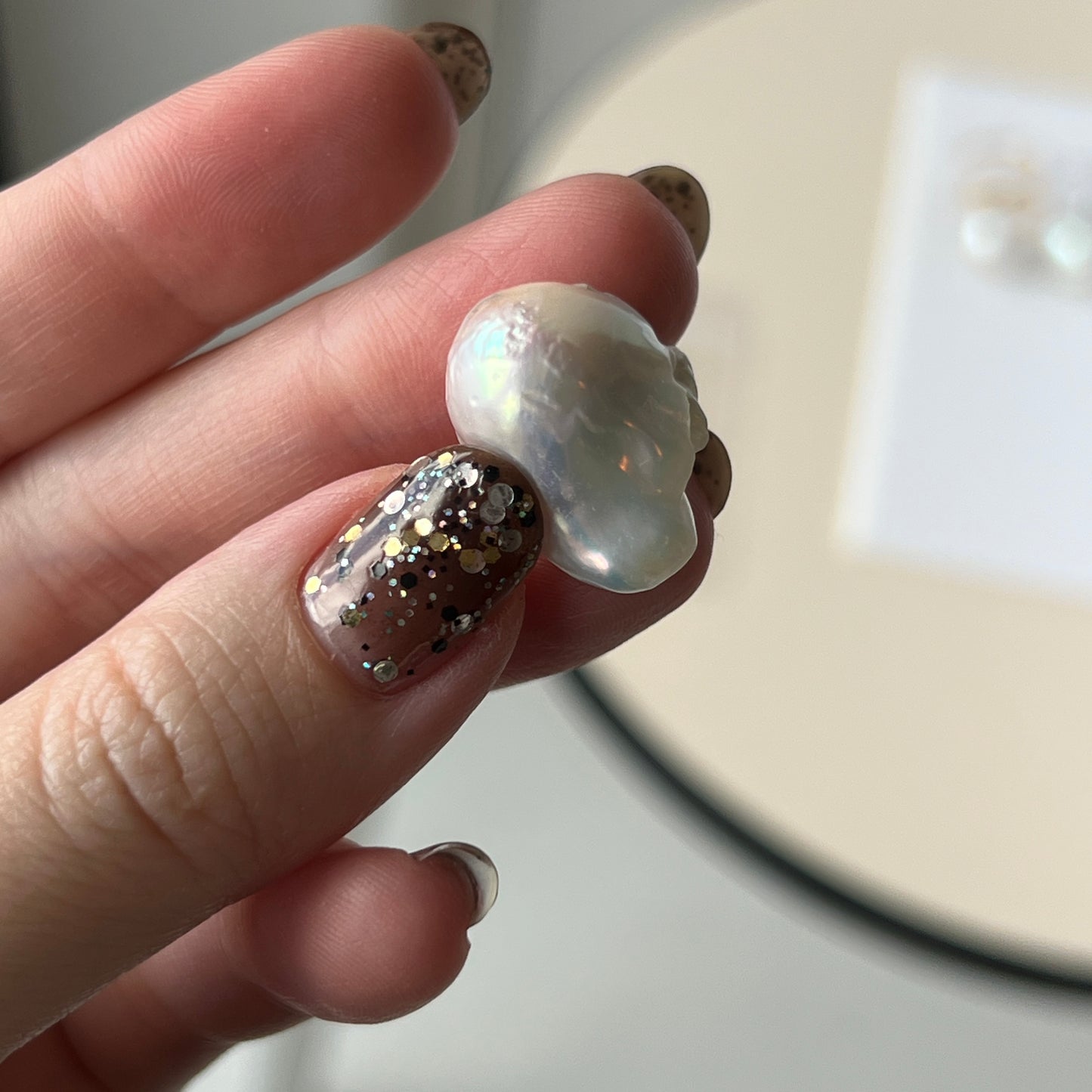 [ ✴︎16 ] oyster pearl mini ring