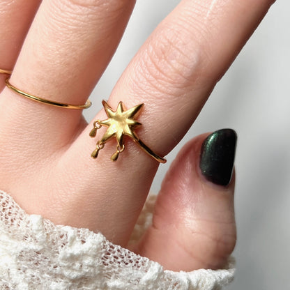 [ star drop ] ring gold
