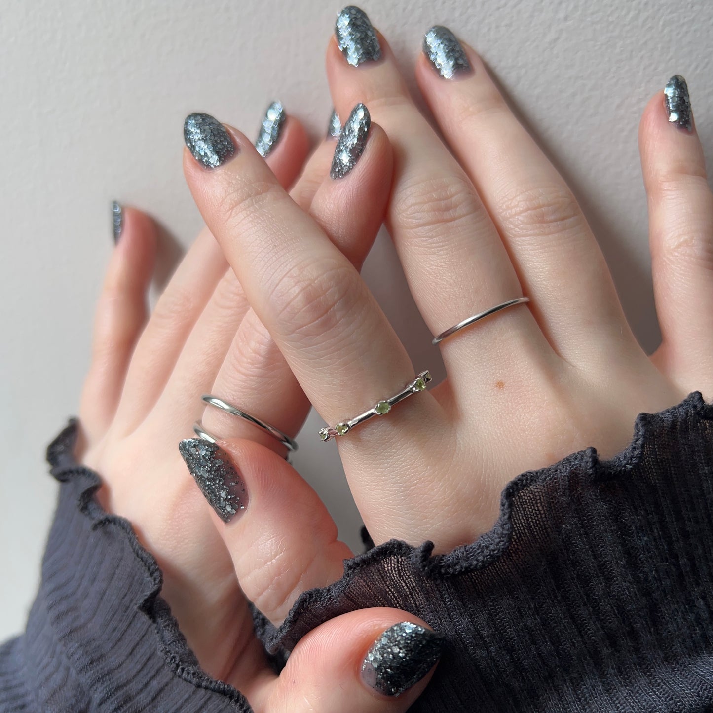 [ peridot ] um garland ring silver
