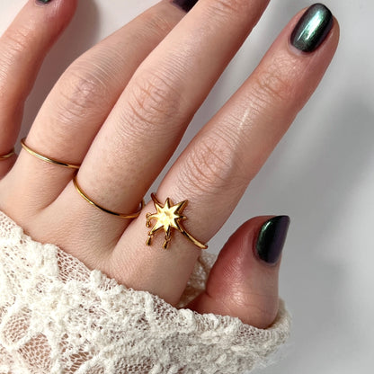 [ star drop ] ring gold