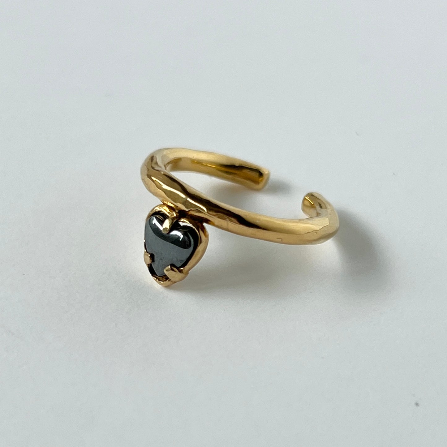 [ hematite ] um heart ring gold