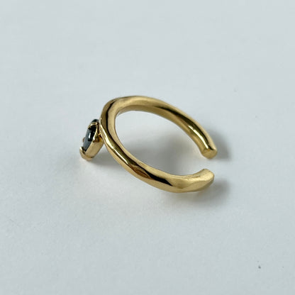 [ hematite ] um heart ring gold