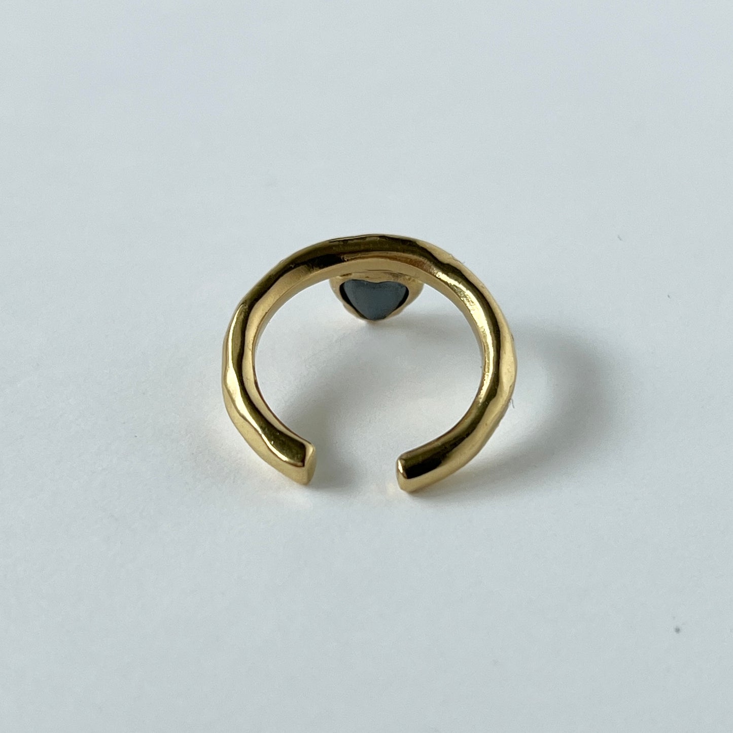 [ hematite ] um heart ring gold