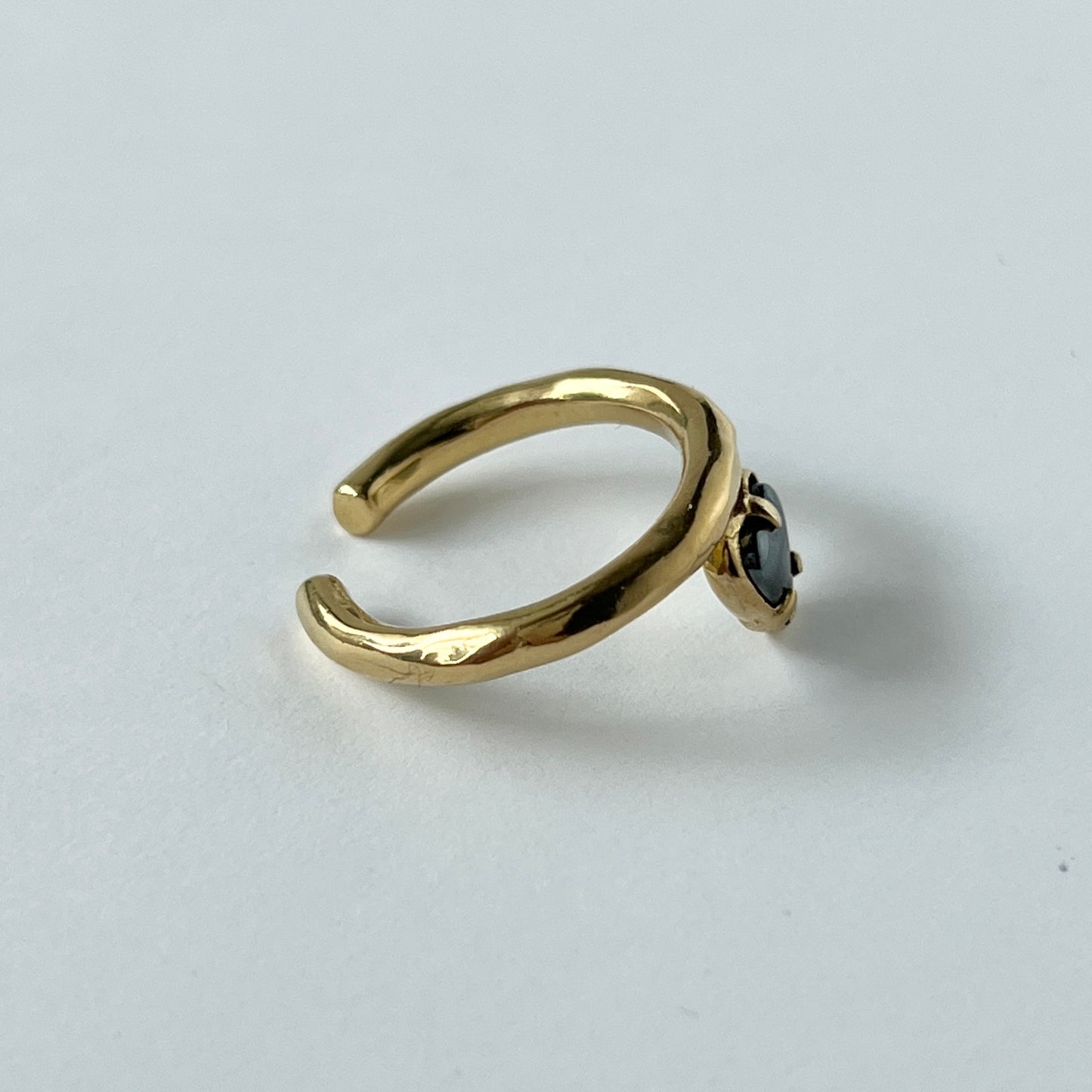 [ hematite ] um heart ring gold