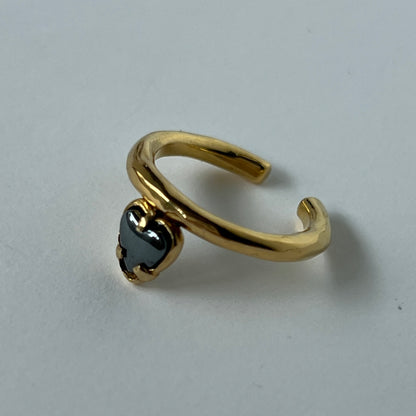 [ hematite ] um heart ring gold
