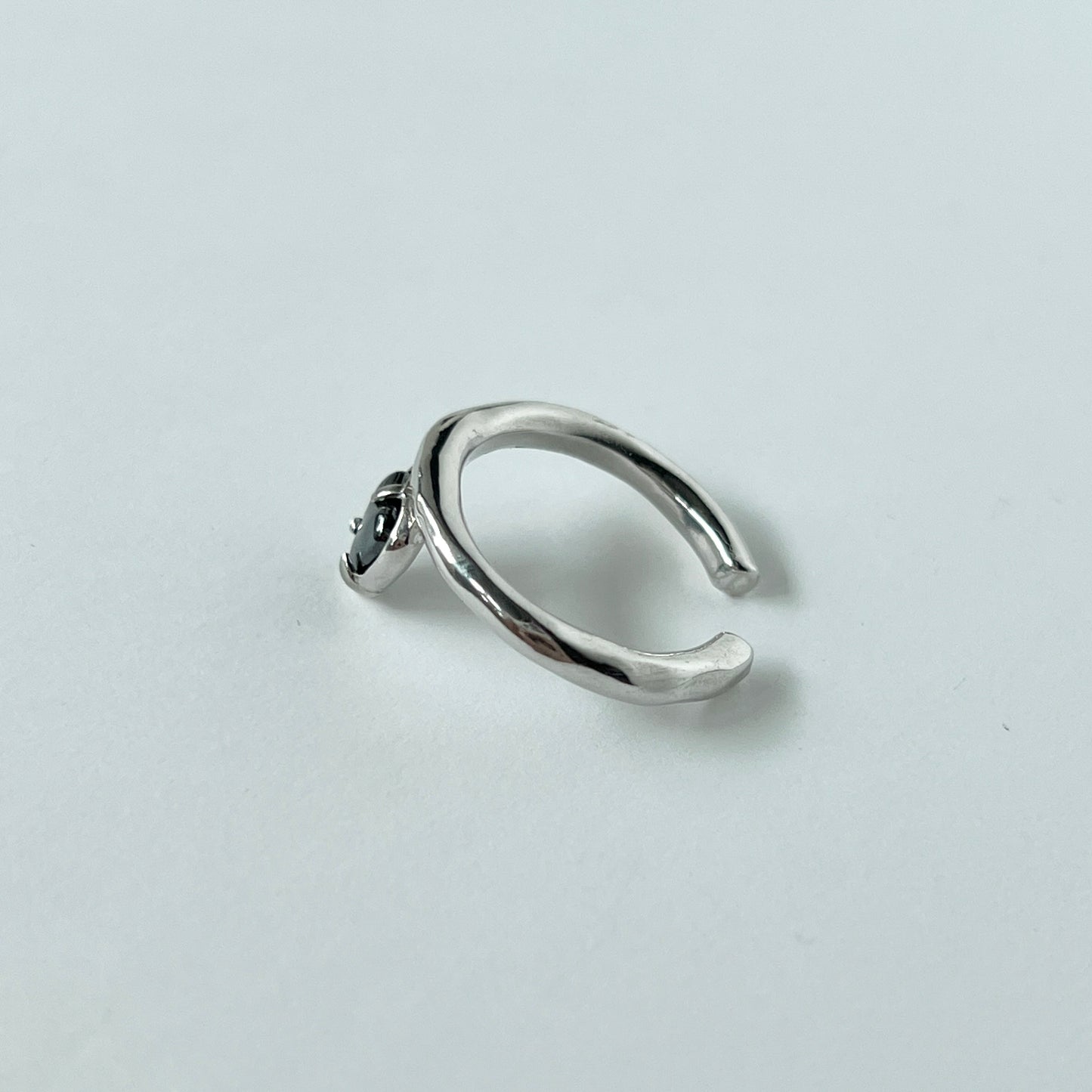 [ hematite ] um heart ring silver
