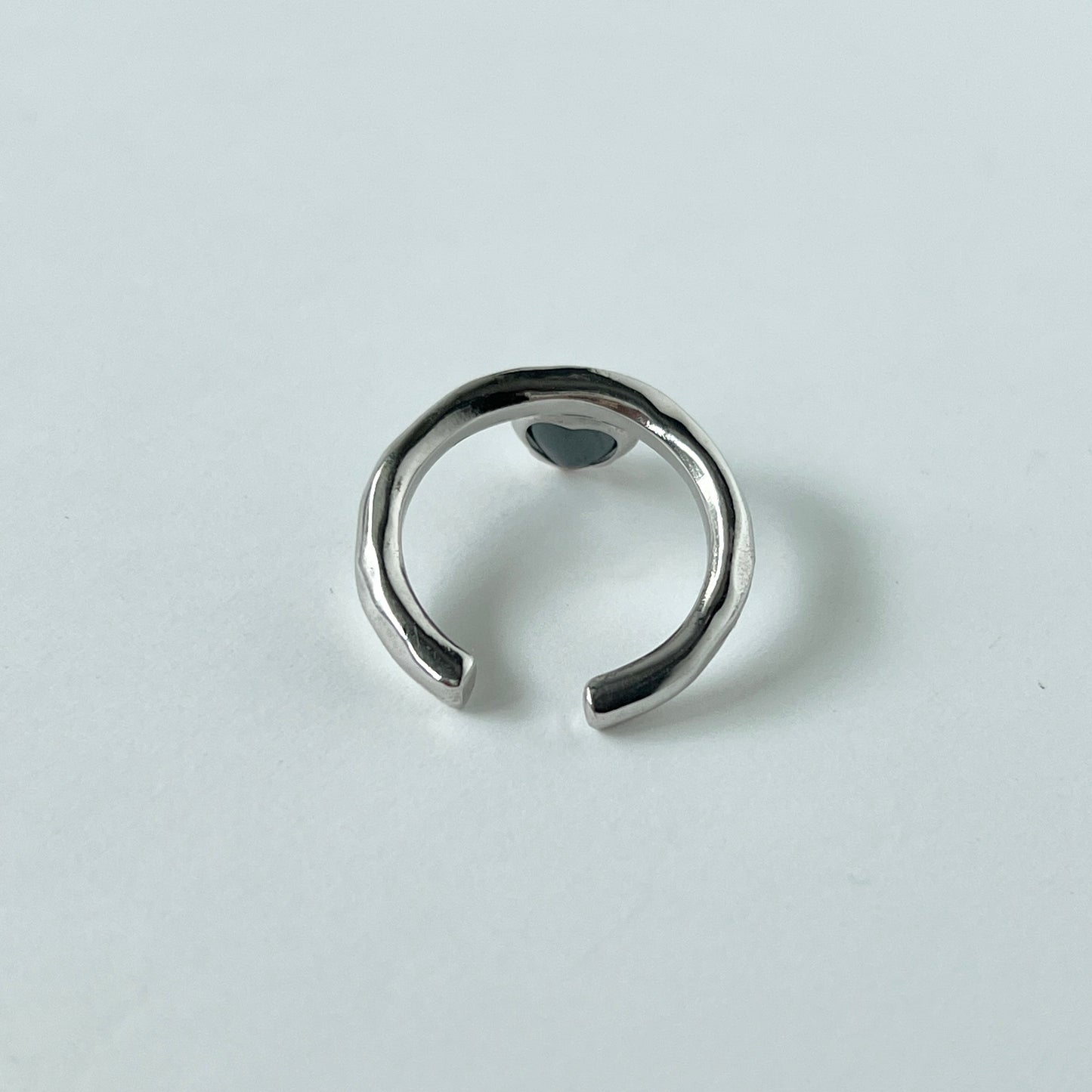 [ hematite ] um heart ring silver