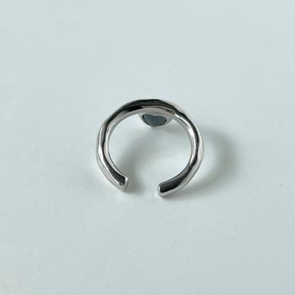 [ hematite ] um heart ring silver