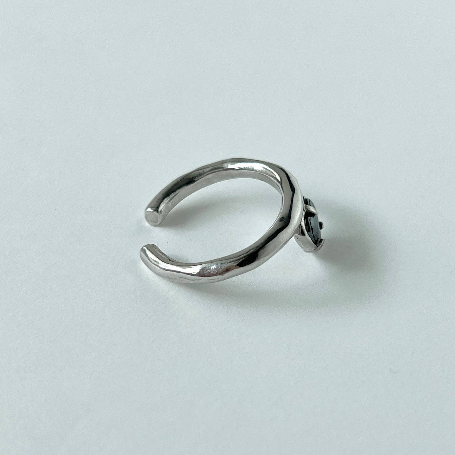 [ hematite ] um heart ring silver