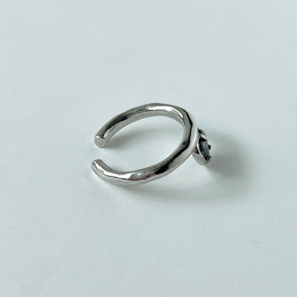 [ hematite ] um heart ring silver