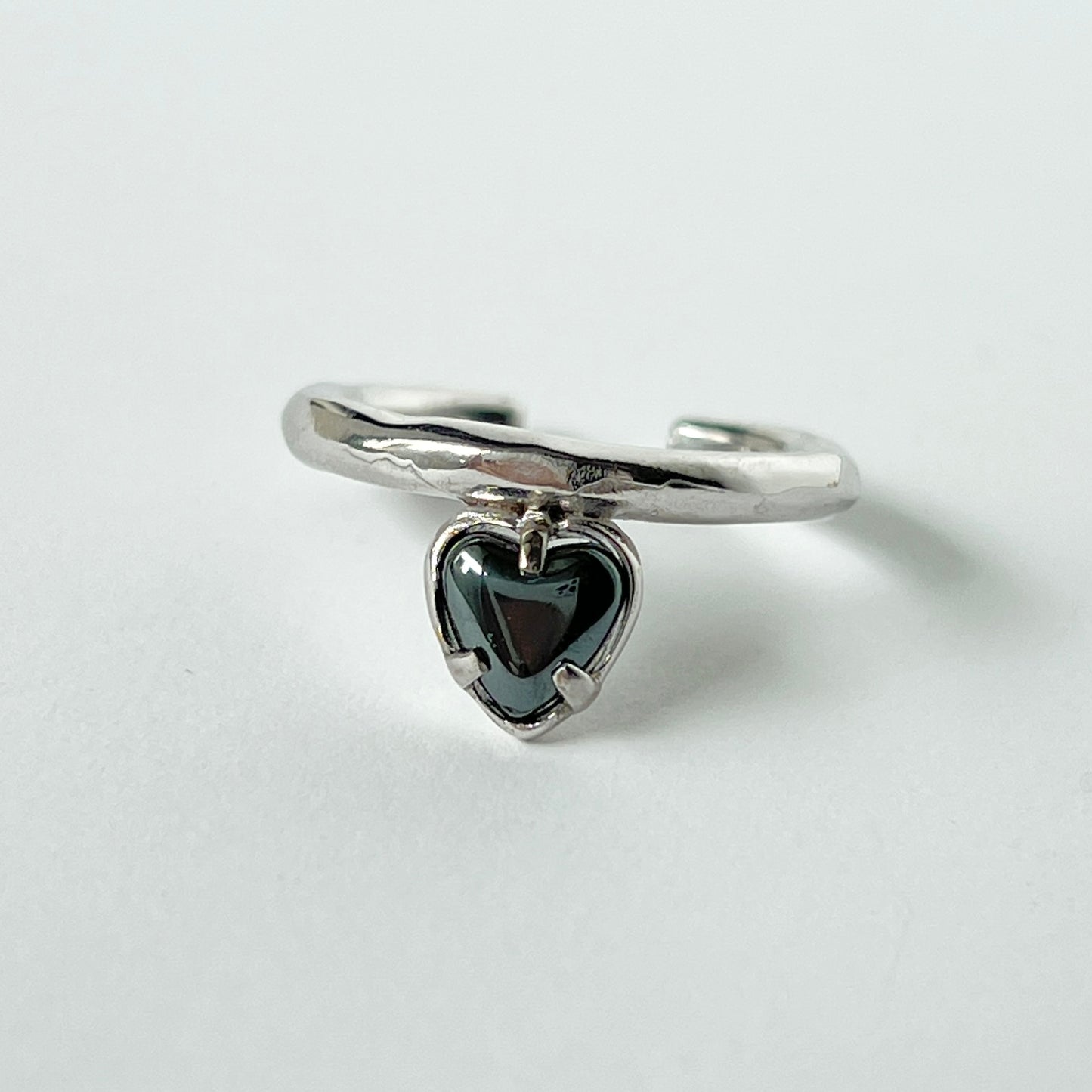 [ hematite ] um heart ring silver
