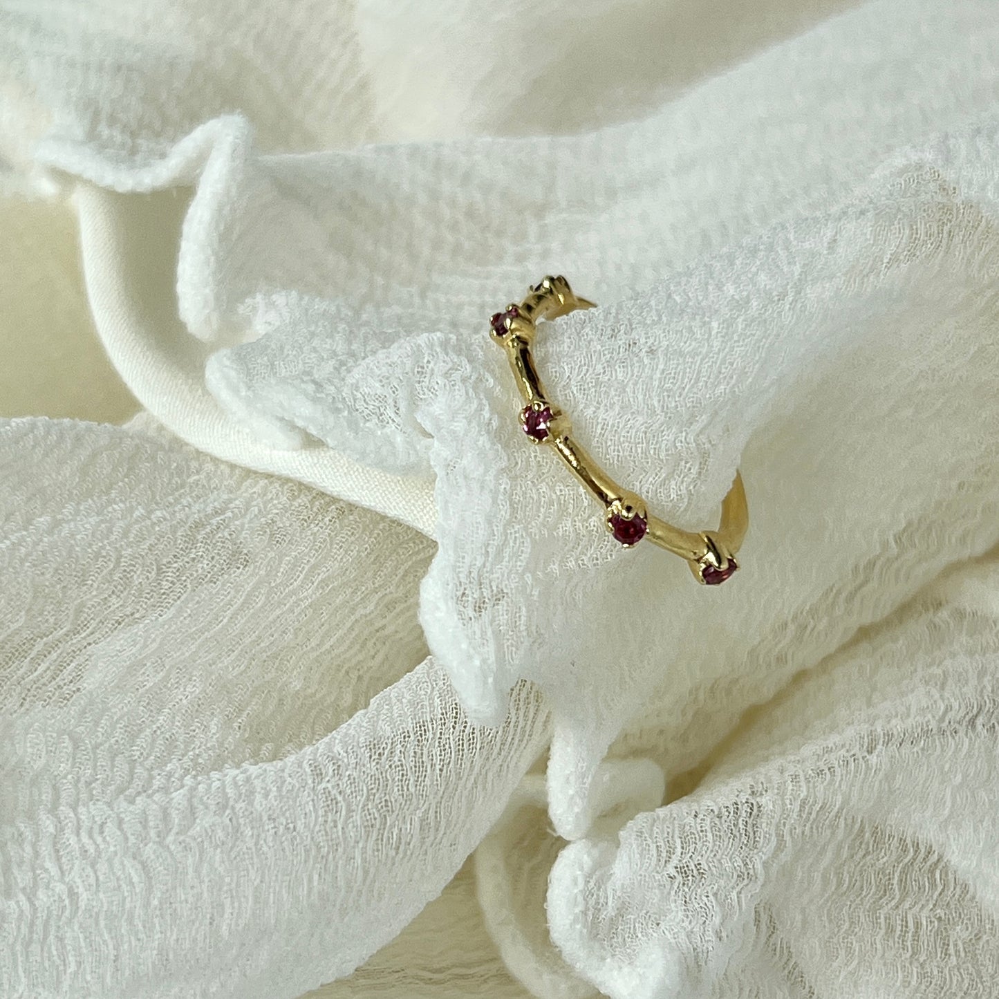 [ rhodolite garnet ] um garland ring gold