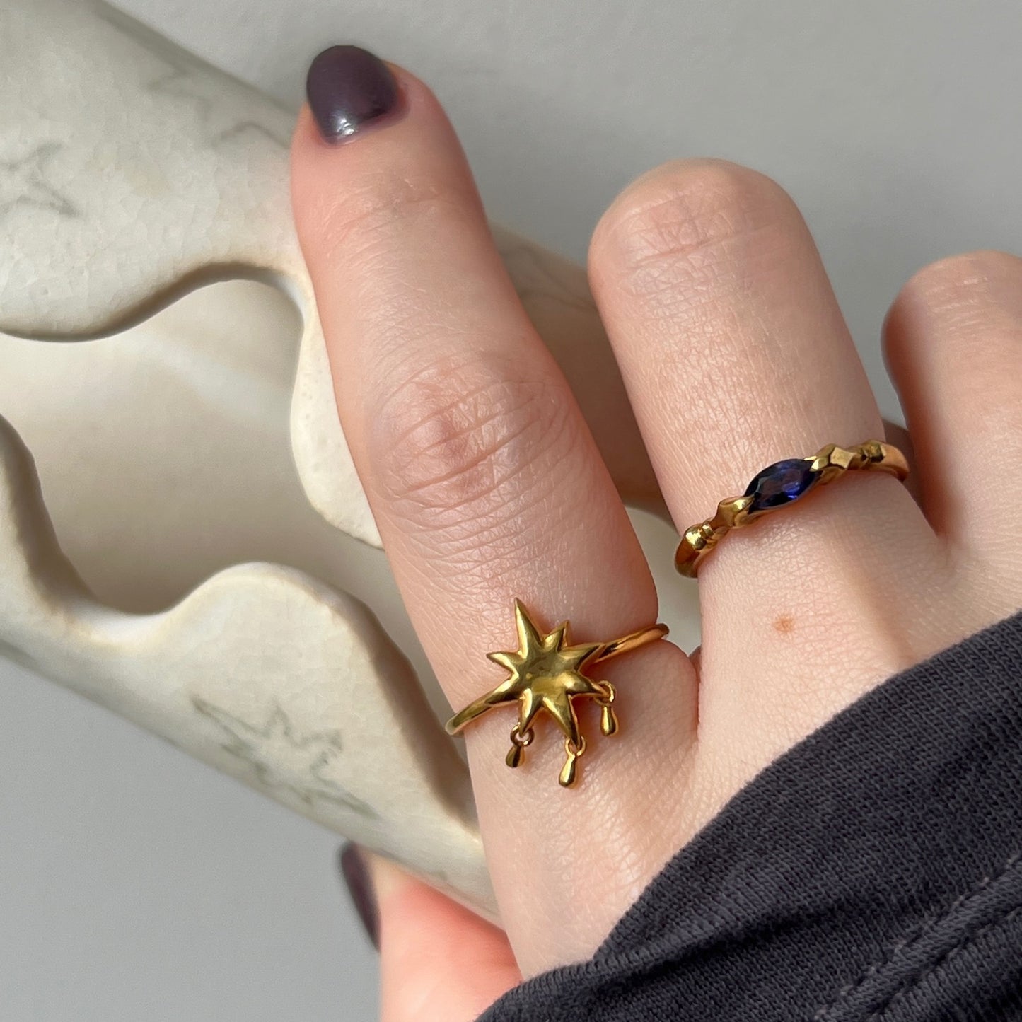 [ star drop ] ring gold