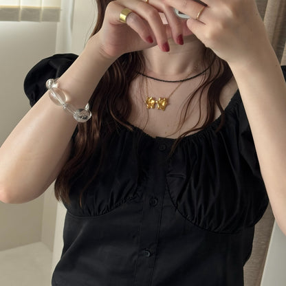 [ gold ] bears necklace