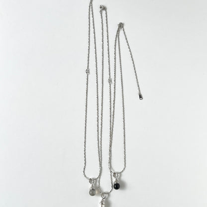 [ baroque pearl ] drip necklace silver