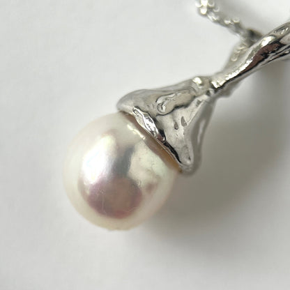 [ baroque pearl ] drip necklace silver