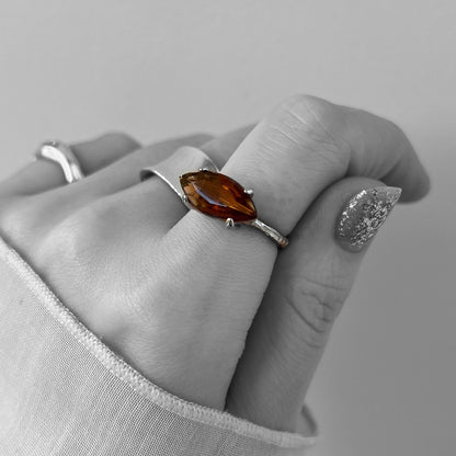 [ brown ] gem MARQUISE silver [ free size ]