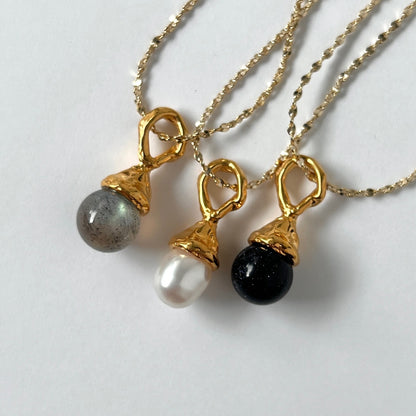 [ baroque pearl ] drip necklace gold