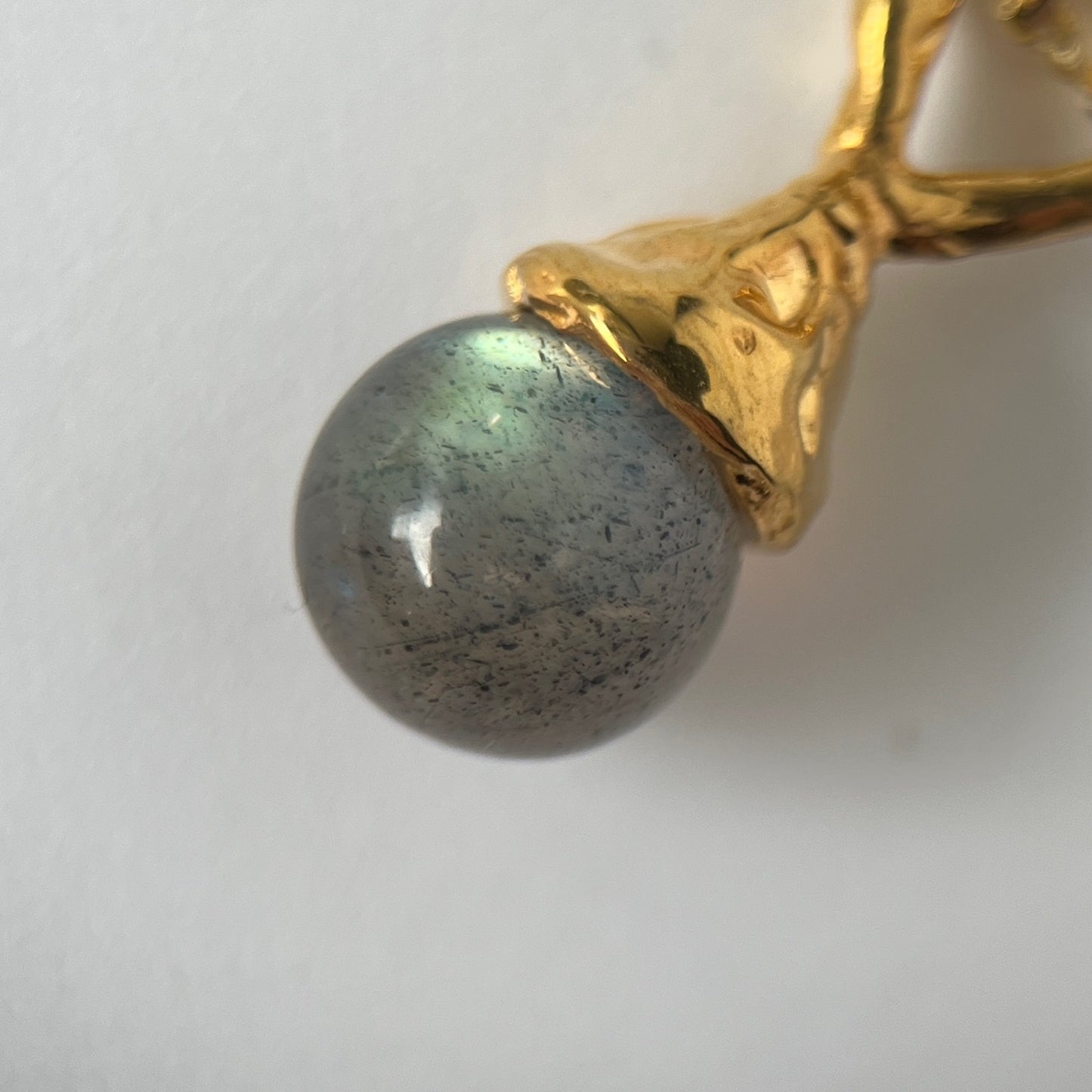 [ labradorite ] drip necklace gold