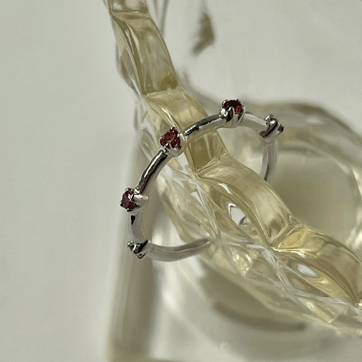 [ rhodolite garnet ] um garland ring silver