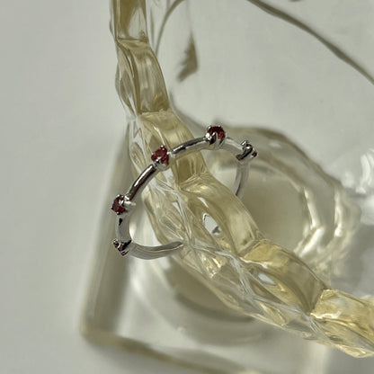 [ rhodolite garnet ] um garland ring silver