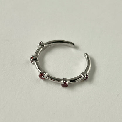 [ rhodolite garnet ] um garland ring silver