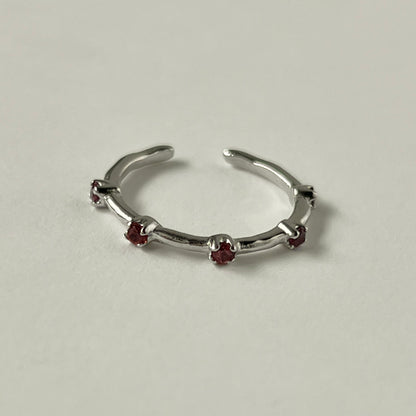 [ rhodolite garnet ] um garland ring silver