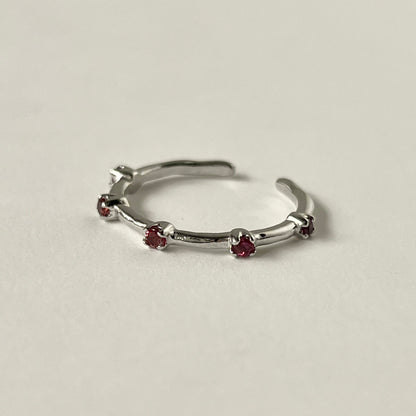 [ rhodolite garnet ] um garland ring silver