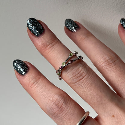 [ rhodolite garnet ] um garland ring silver