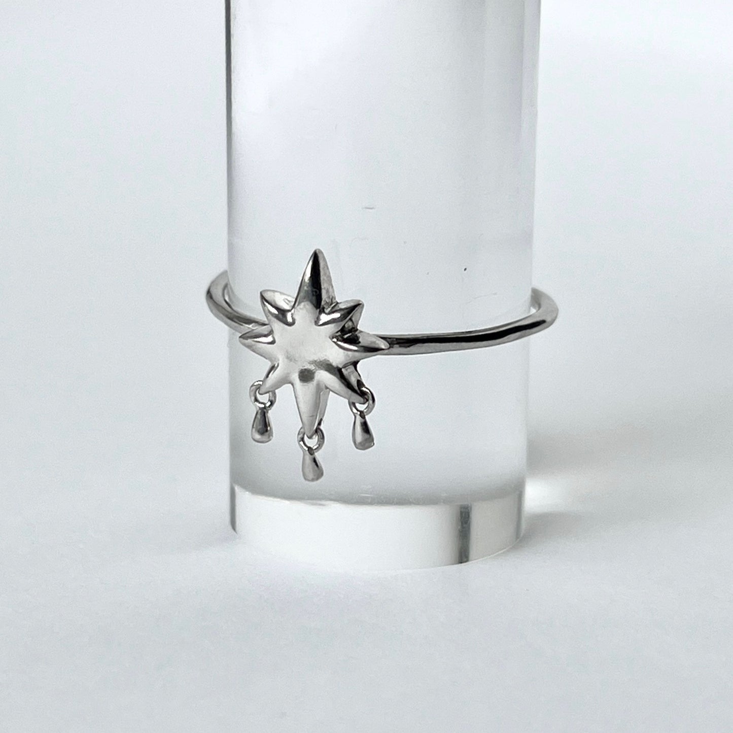 [ star drop ] ring silver
