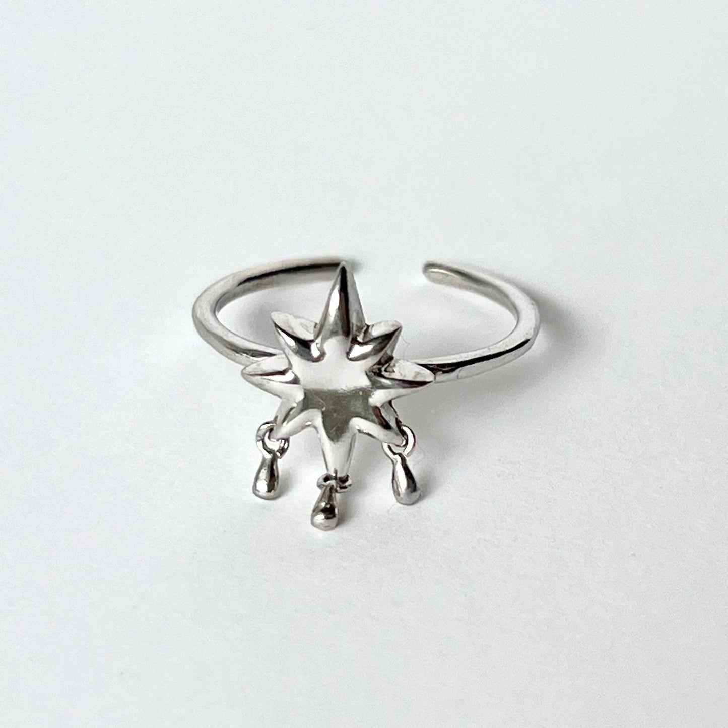 [ star drop ] ring silver