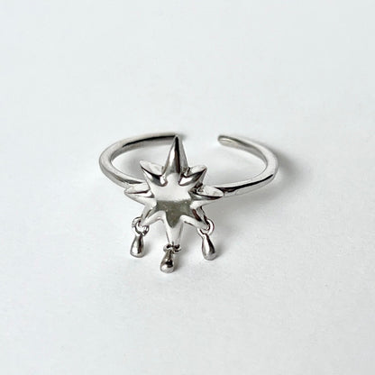 [ star drop ] ring silver