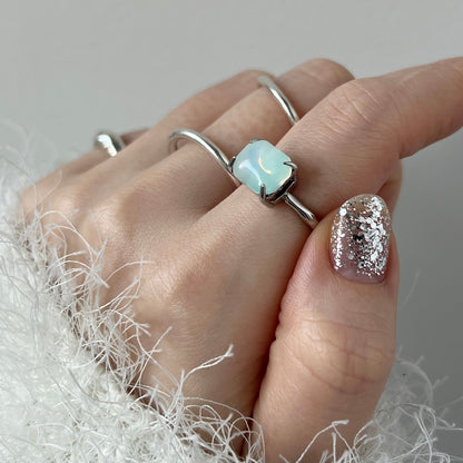 [ opal ] gem OCTAGON silver