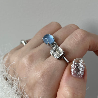 10. [ crystal ] gem OCTAGON silver