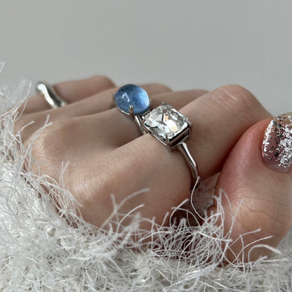 10. [ crystal ] gem OCTAGON silver