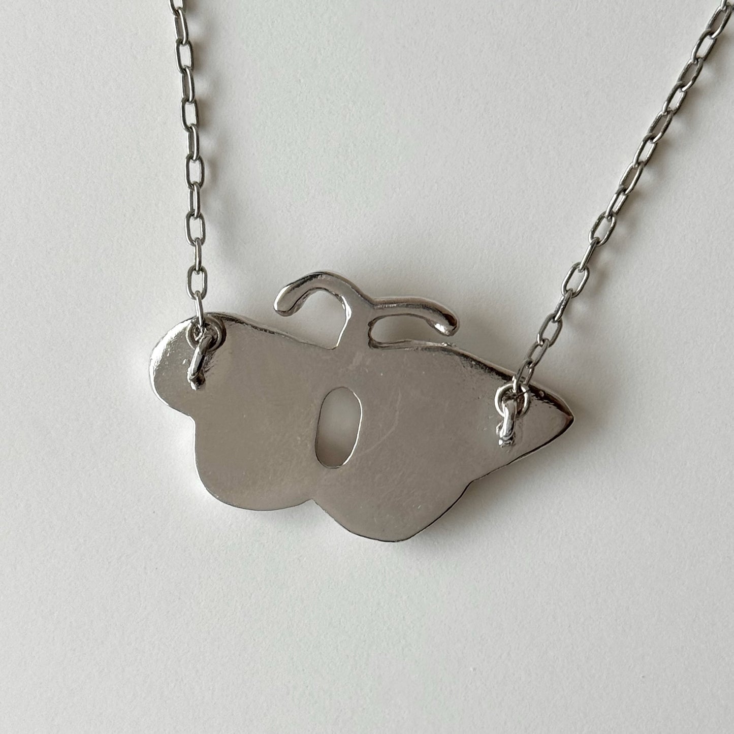 [ silver ] butterfly necklace