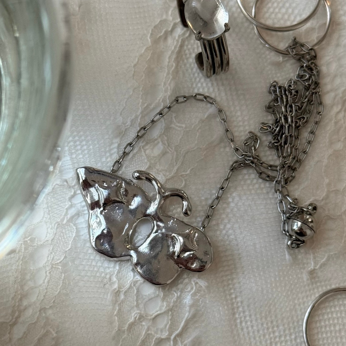 [ silver ] butterfly necklace