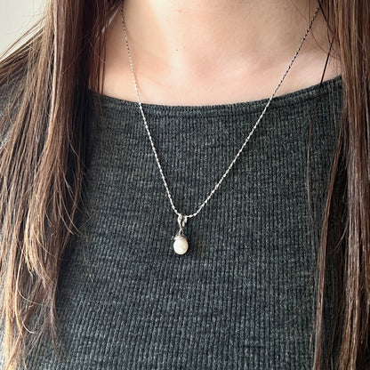 [ baroque pearl ] drip necklace silver