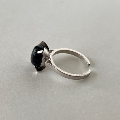 [ blue gold stone ] classic silver [ free size ]