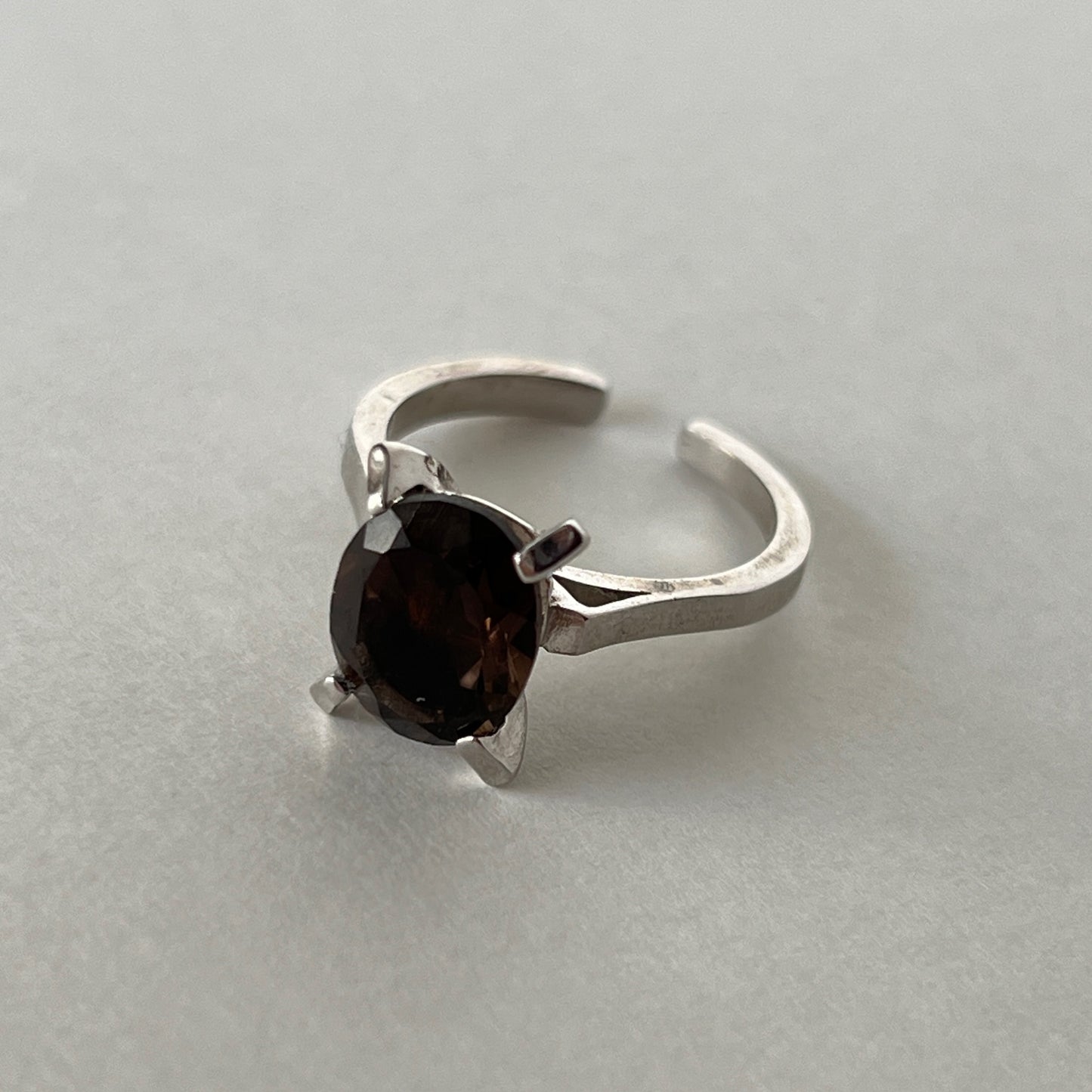 [ smoky quartz ] classic silver