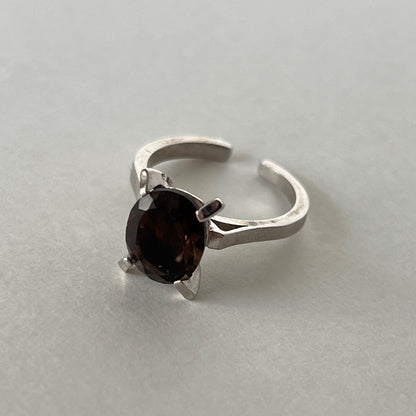 [ smoky quartz ] classic silver