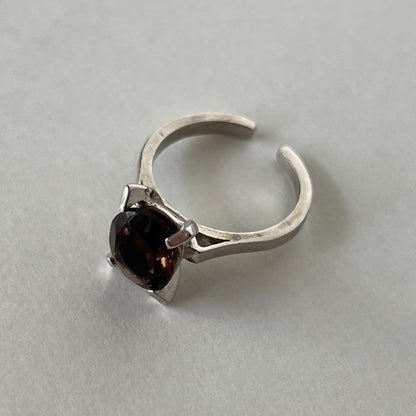 [ smoky quartz ] classic silver