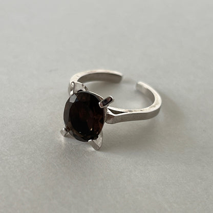 [ smoky quartz ] classic silver