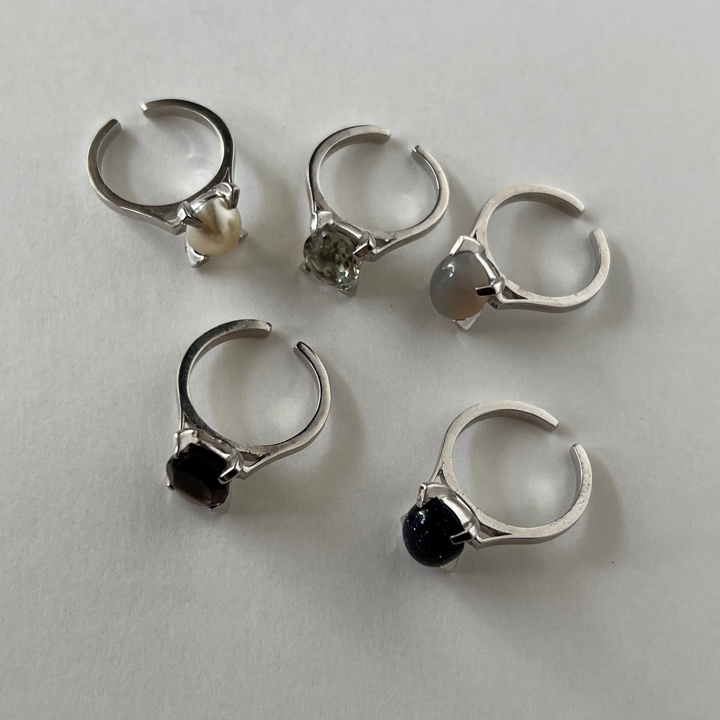 [ blue gold stone ] classic silver [ free size ]