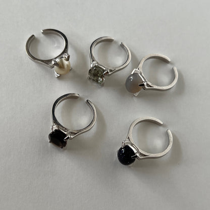 [ blue gold stone ] classic silver [ free size ]